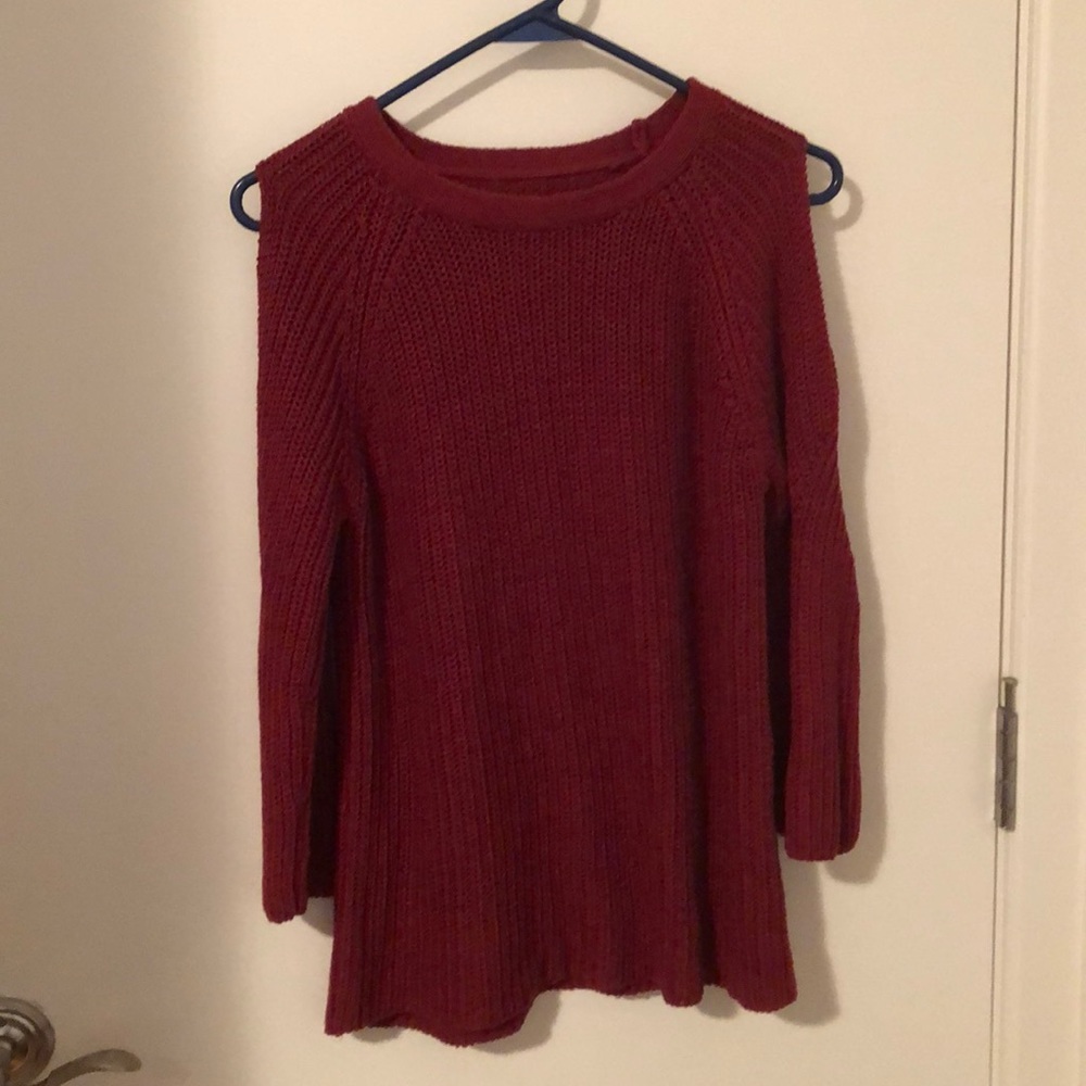 Burgundy knit sweater